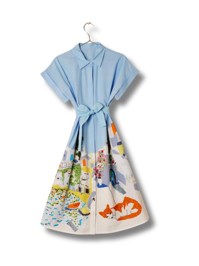 Abito Elios – Vestito in cotone popeline ricamato Cyclades | Mii