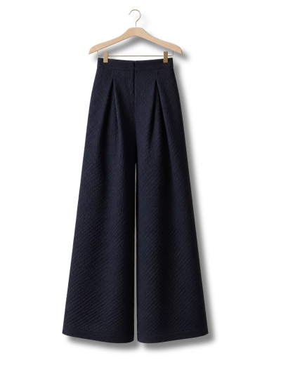 Sartoria Vico - Pantaloni Cestinetto in Lana Merino - Blue Navy