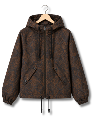 Leon & Harper - Windbreaker Vogel Snake - Marrone